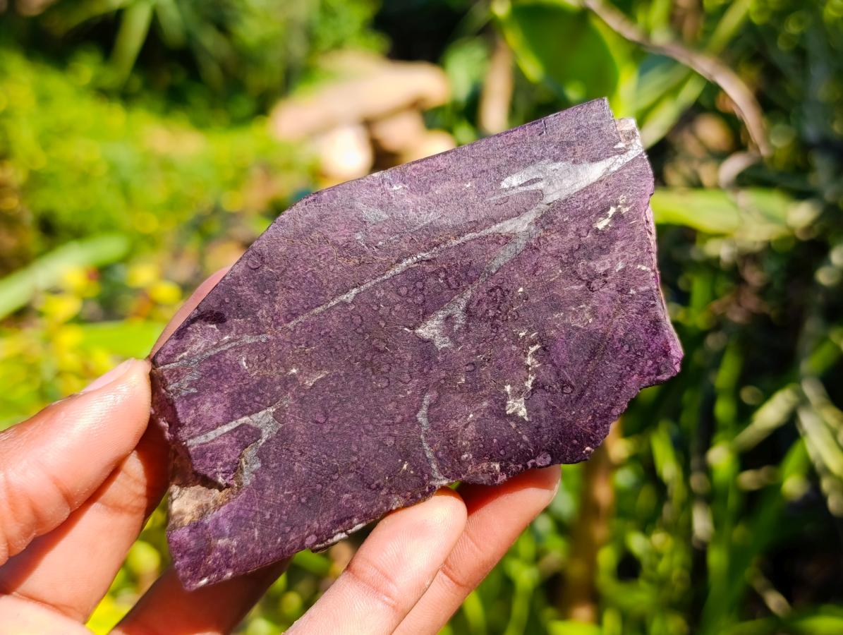 Polished Silky Matt Metallic Purpurite Slices x 6 From Erongo, Namibia