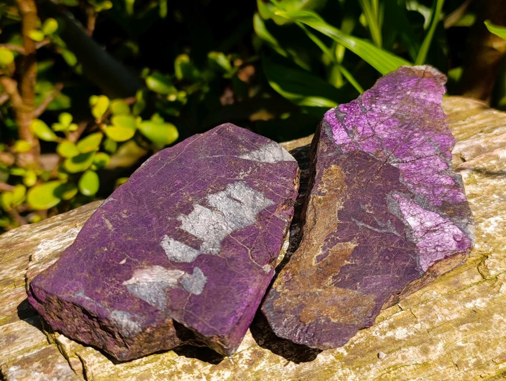 Polished Silky Matt Metallic Purpurite Slices x 6 From Erongo, Namibia