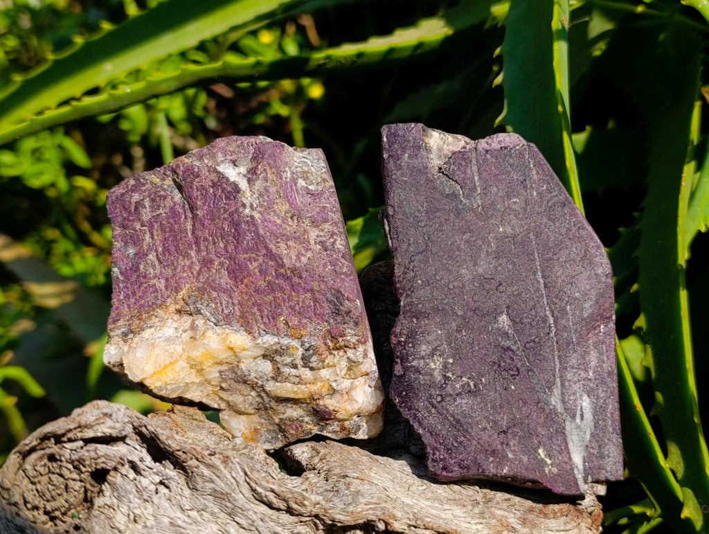 Polished Silky Matt Metallic Purpurite Slices x 6 From Erongo, Namibia