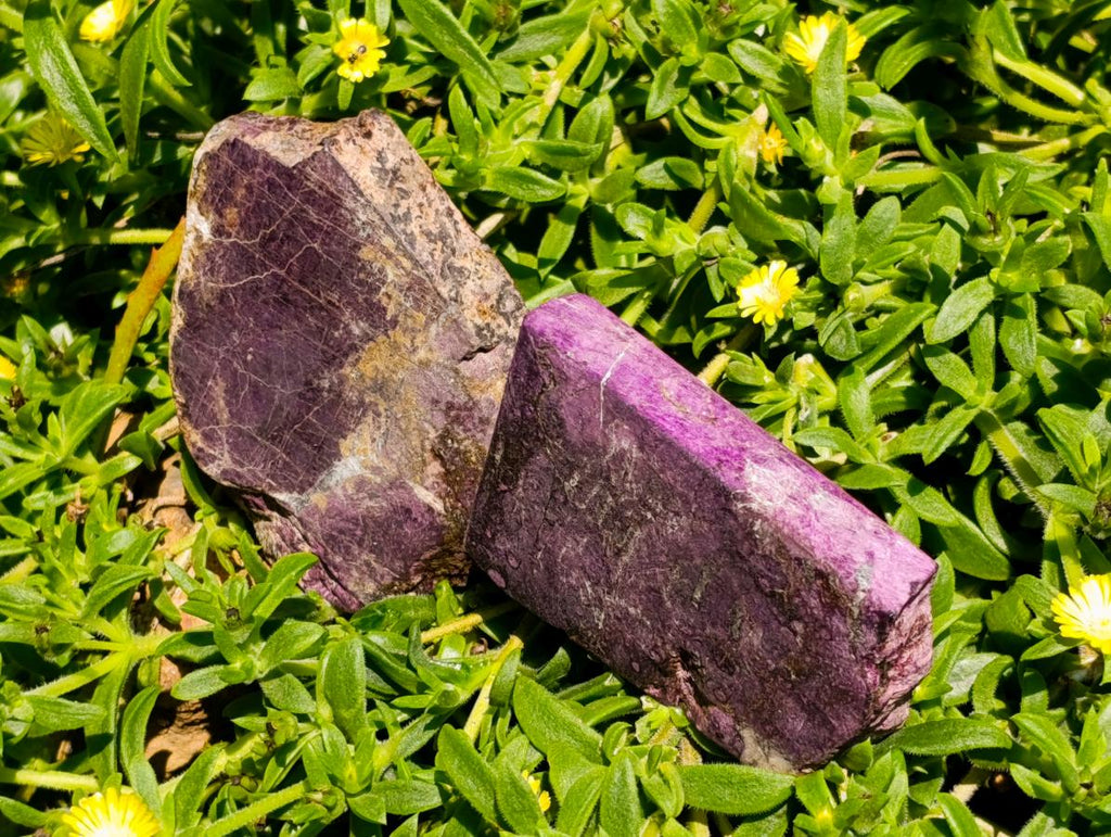 Polished Silky Matt Metallic Purpurite Slices x 6 From Erongo, Namibia