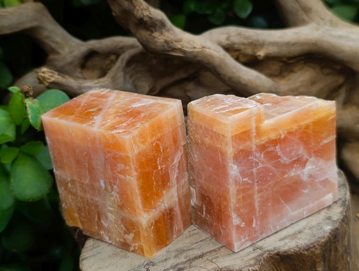 Natural Sunset Orange Calcite Specimens x 12 From Spitzkop, Namibia