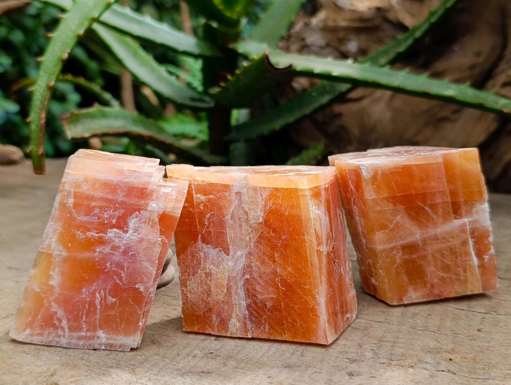 Natural Sunset Orange Calcite Specimens x 12 From Spitzkop, Namibia