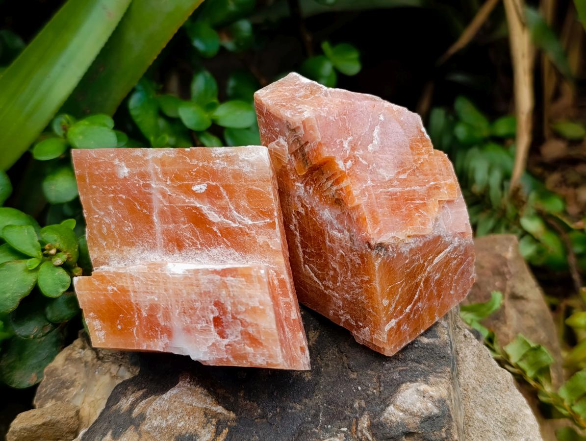 Natural Sunset Orange Calcite Specimens x 12 From Spitzkop, Namibia