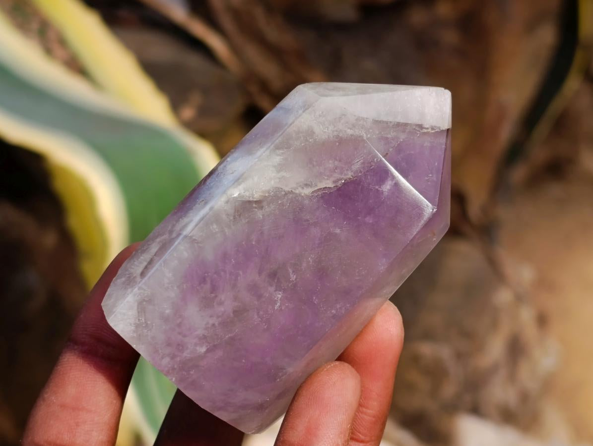Polished Chevron Amethyst Points x 6 From Madagascar