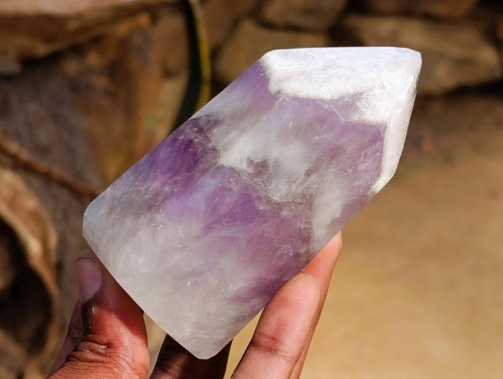 Polished Chevron Amethyst Points x 6 From Madagascar