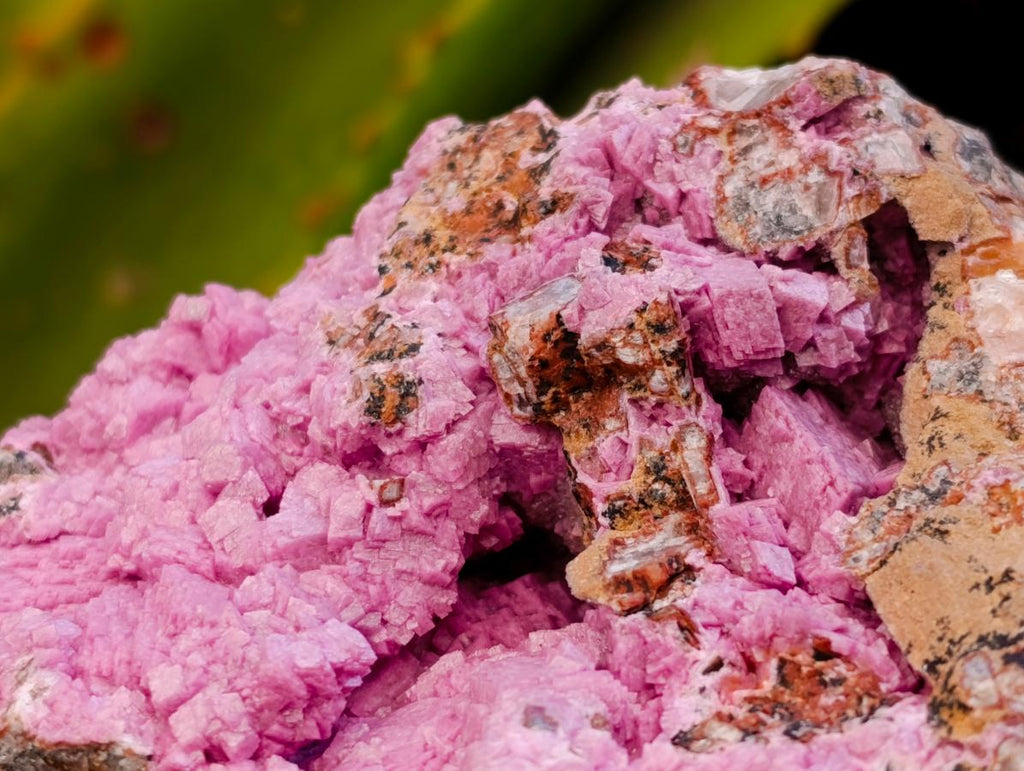 Natural Salrose Cobaltion Dolomite With Malachite Specimens x 3 From Kakanda, Congo