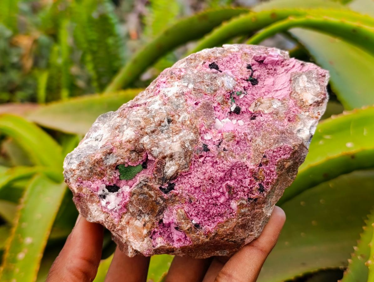 Natural Salrose Cobaltion Dolomite With Malachite Specimens x 3 From Kakanda, Congo