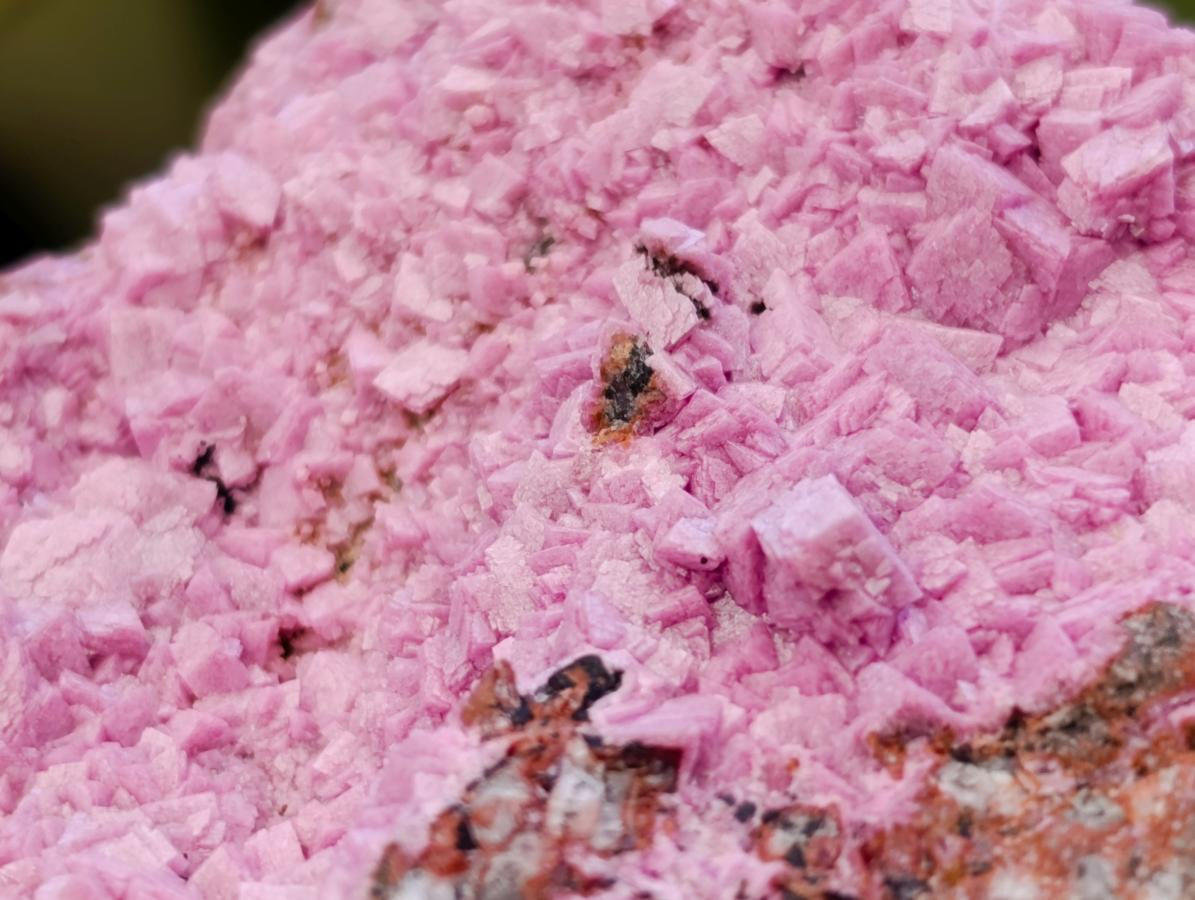 Natural Salrose Cobaltion Dolomite With Malachite Specimens x 3 From Kakanda, Congo