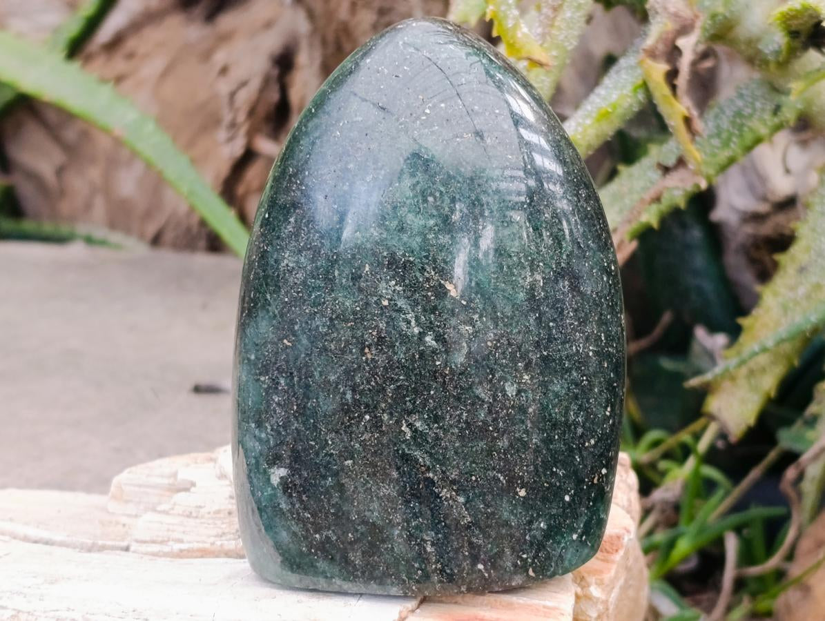 Polished Fuchsite Quartz Standing Free Forms x 3 From Andakatany, Madagascar