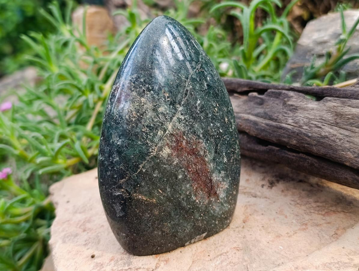 Polished Fuchsite Quartz Standing Free Forms x 3 From Andakatany, Madagascar