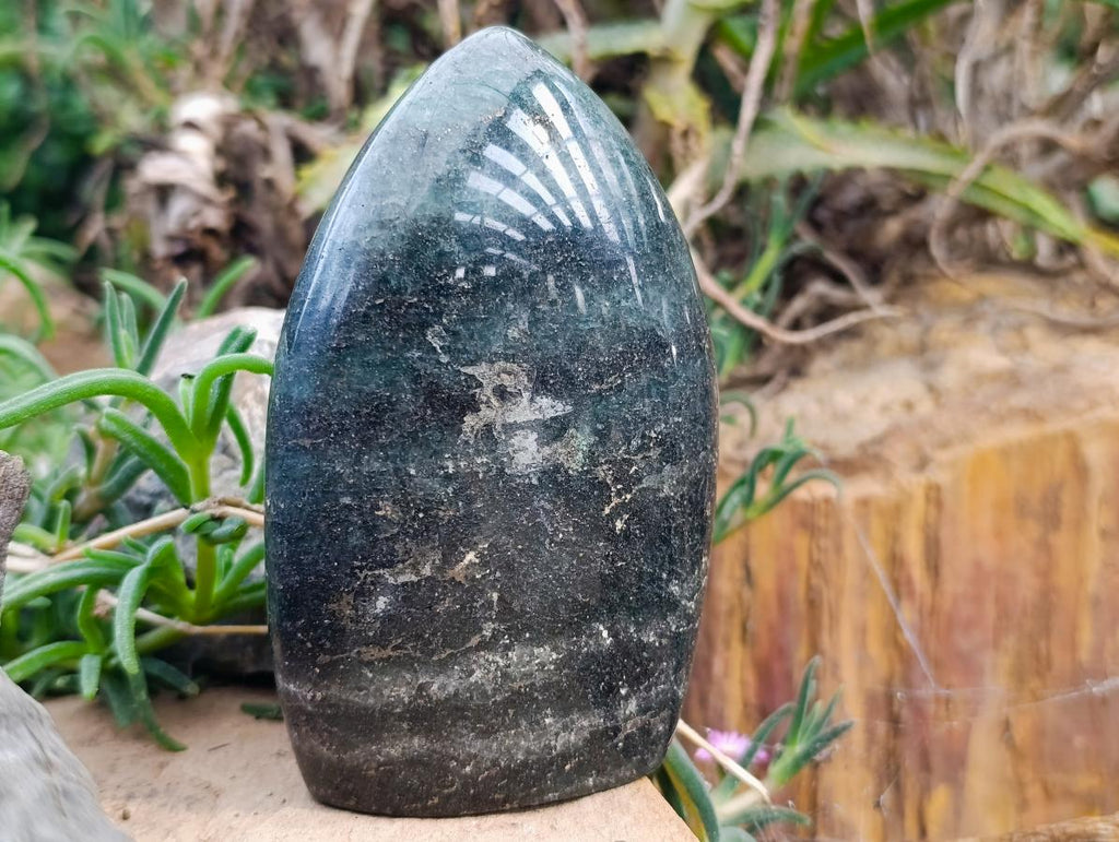 Polished Fuchsite Quartz Standing Free Forms x 3 From Andakatany, Madagascar