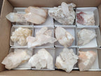 Natural Quartz Crystal Clusters x 12 From Madagascar