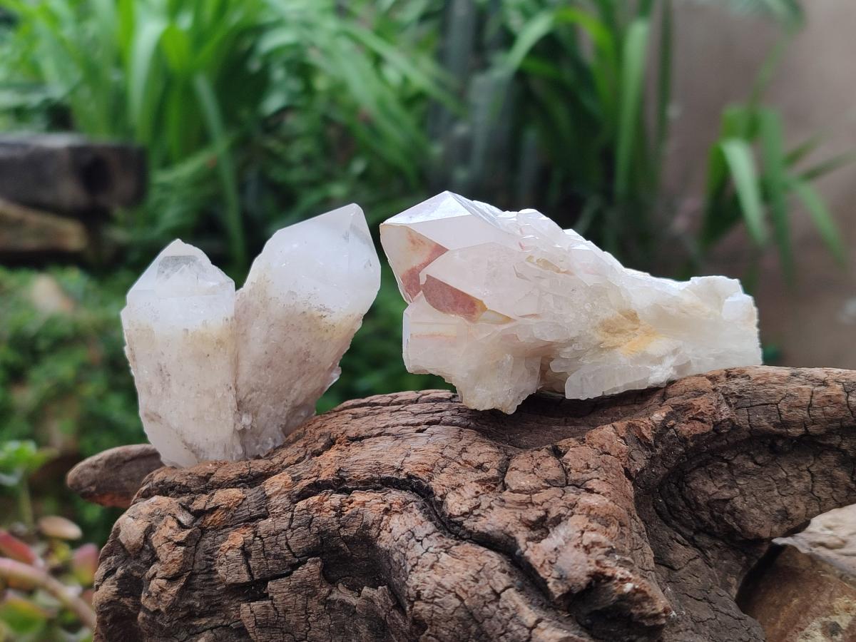 Natural Quartz Crystal Clusters x 12 From Madagascar