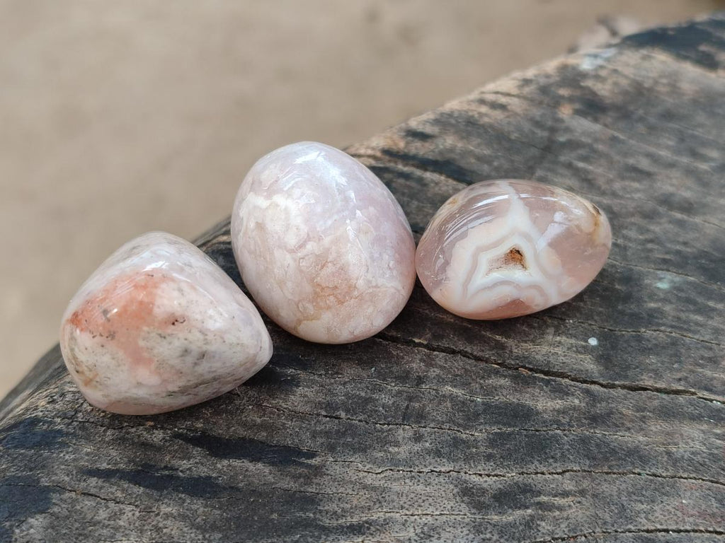 Polished Flower Agate Standing Free Forms x 35 From Antsahalova, Madagascar - Toprock Gemstones and Minerals 