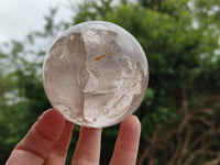 Polished Clear Quartz Crystal Balls x 3 From Madagascar