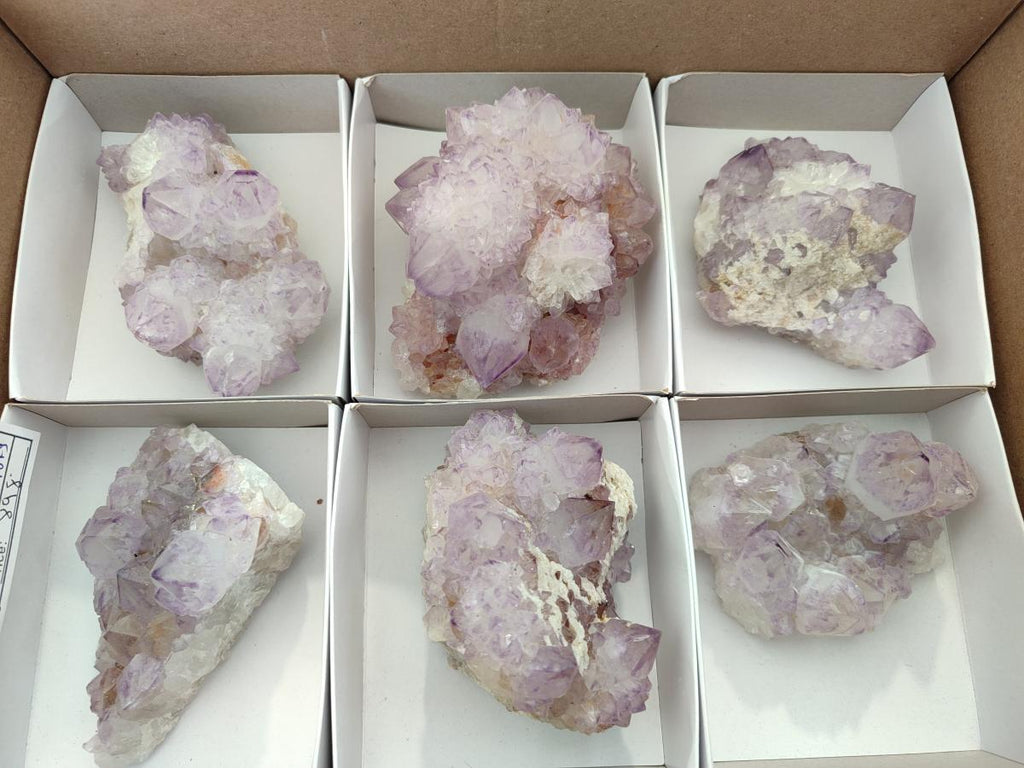 Natural Sunburst Amethyst Spirit Clusters x 6 From Boekenhouthoek, South Africa