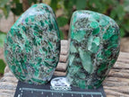 Polished Emerald Mica 'Mutokolite' Standing Free Forms x 4 From Mutoko, Zimbabwe