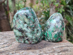 Polished Emerald Mica 'Mutokolite' Standing Free Forms x 4 From Mutoko, Zimbabwe
