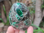 Polished Emerald Mica 'Mutokolite' Standing Free Forms x 4 From Mutoko, Zimbabwe