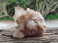Natural Smokey Phantom Quartz Clusters x 2 From Luena, Congo
