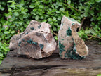 Natural Silky Ball Malachite and Drusy Quartz On Dolomite Matrix Specimens x 2 From Mindingi Mine, Kambove, Congo - Toprock Gemstones and Minerals 
