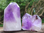 Polished Chevron And Window Amethyst Crystal Points x 6 From Madagascar