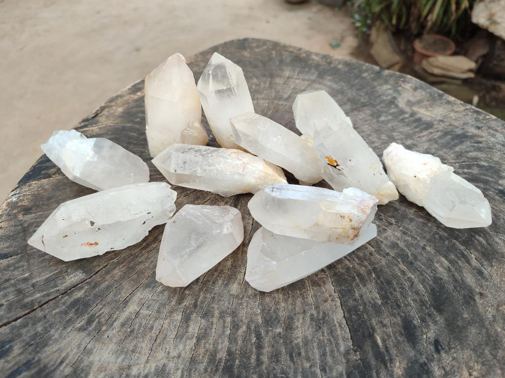 Natural Mix Of Clear Quartz Crystals x 12 From Madagascar - Toprock Gemstones and Minerals 