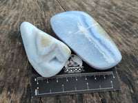 Polished Blue Lace Agate Free Forms x 9 From Nsanje, Malawi