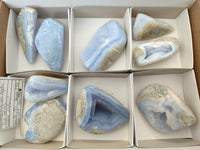 Polished Blue Lace Agate Free Forms x 9 From Nsanje, Malawi