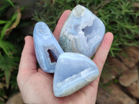 Polished Blue Lace Agate Free Forms x 9 From Nsanje, Malawi
