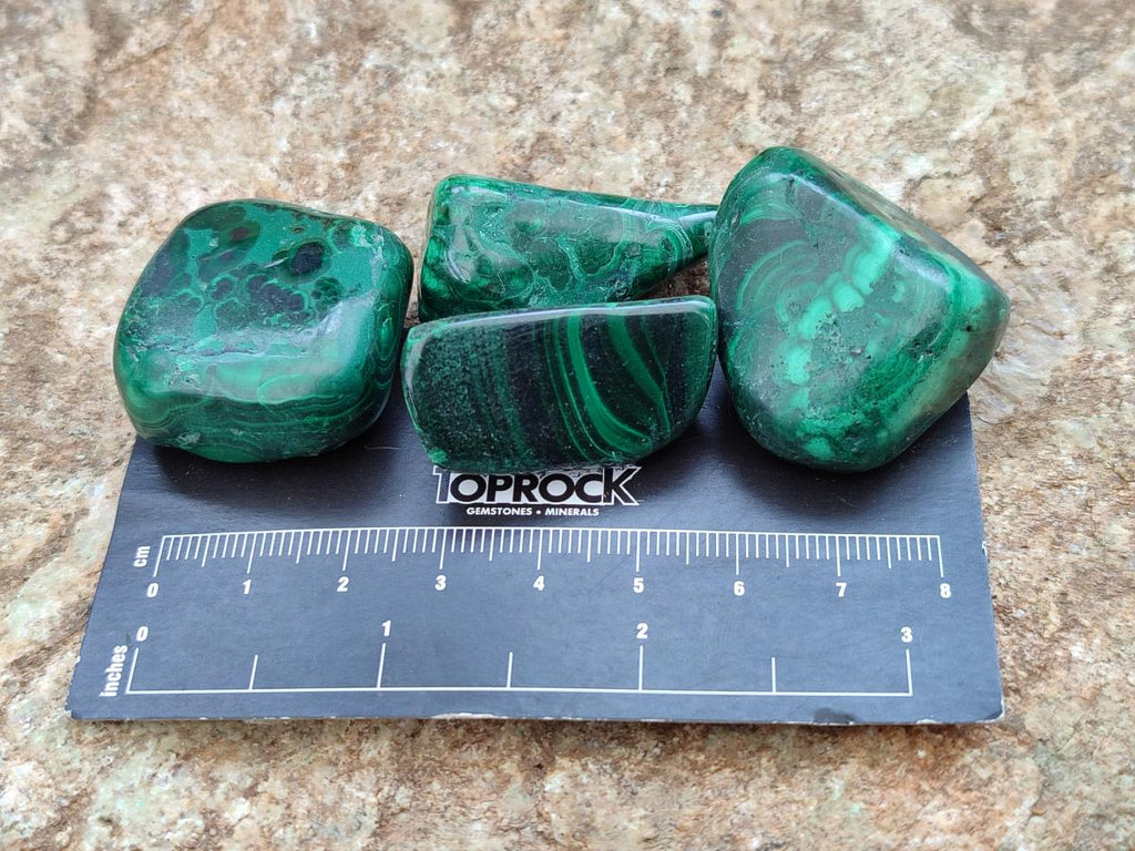 Polished Flower Banded Malachite Free Forms x 26 From Congo - Toprock Gemstones and Minerals 