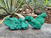 Natural Botryoidal Malachite Specimens x 2 From Congo