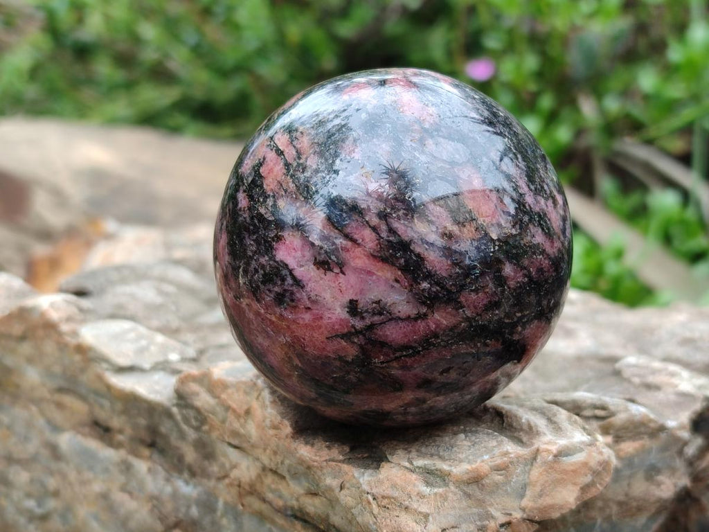 Polished Rhodonite Spheres x 4 From Ambindavato, Madagascar