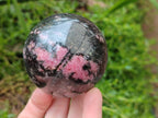 Polished Rhodonite Spheres x 4 From Ambindavato, Madagascar