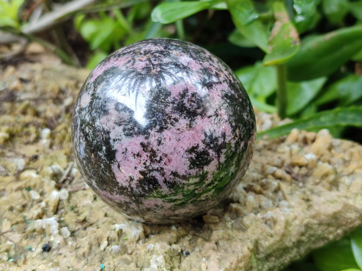 Polished Rhodonite Spheres x 4 From Ambindavato, Madagascar