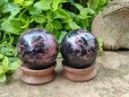 Polished Rhodonite Spheres x 4 From Ambindavato, Madagascar