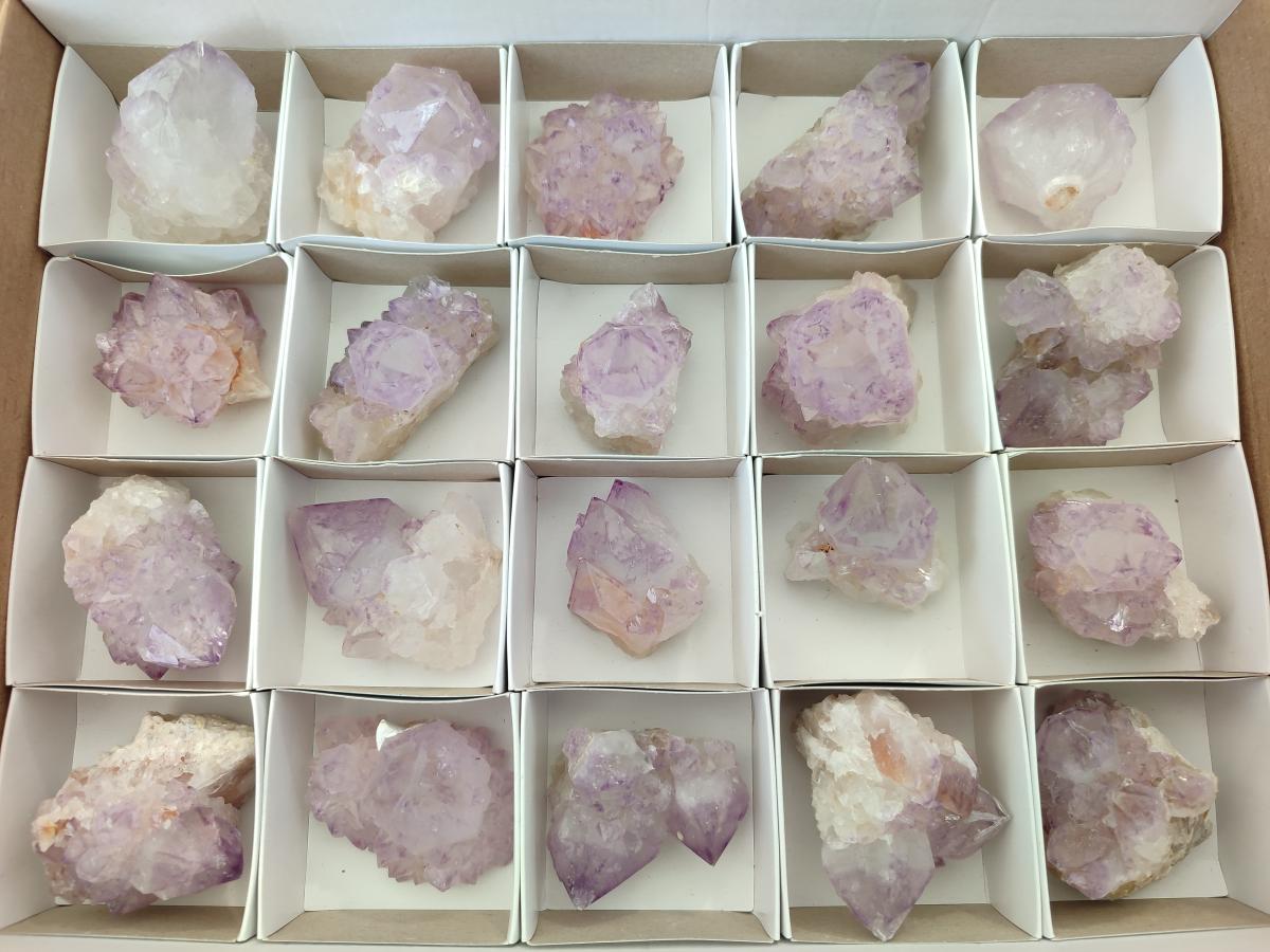 Natural Sunburst Amethyst Spirit Crystals x 20 From Boekenhouthoek, South Africa