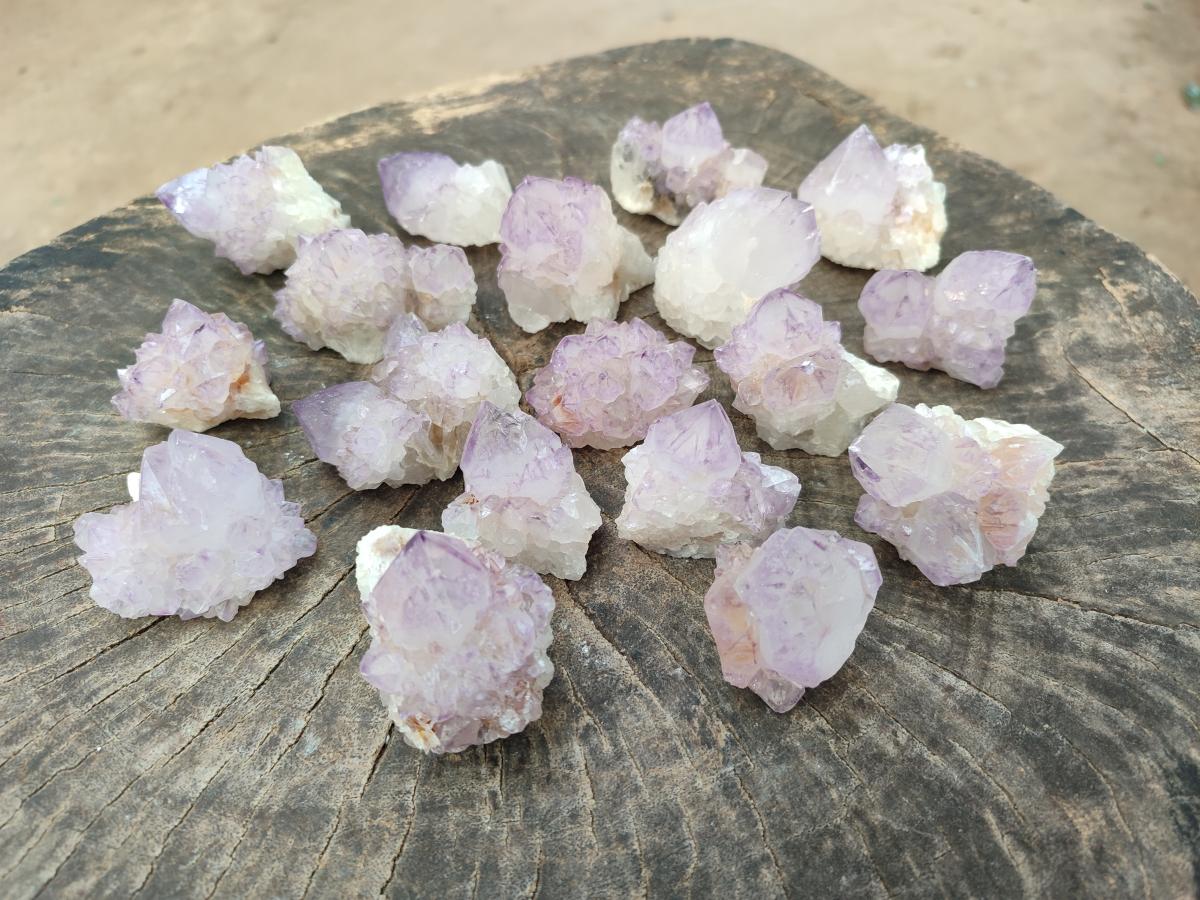 Natural Sunburst Amethyst Spirit Crystals x 20 From Boekenhouthoek, South Africa