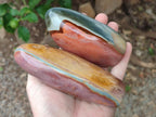 Polished Polychrome Jasper Standing Free Forms x 4 From NW Coast, Madagascar