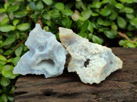 Natural Etched Blue Chalcedony Specimens x 12 From Nsanje, Malawi