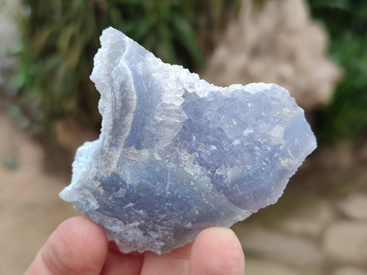 Natural Etched Blue Chalcedony Specimens x 12 From Nsanje, Malawi