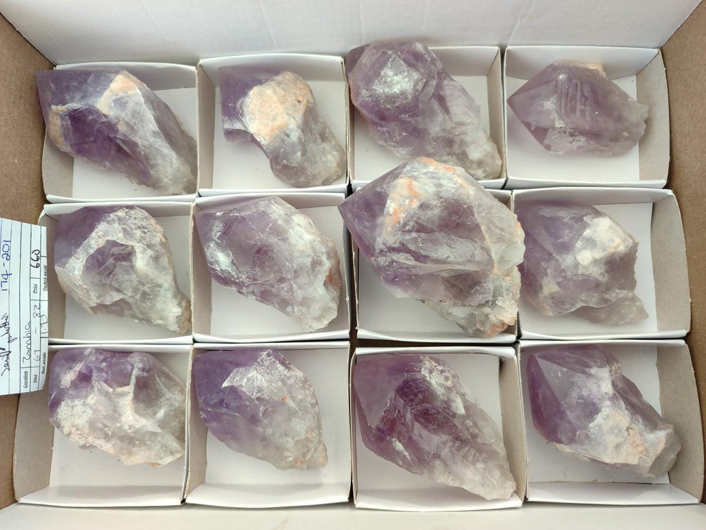Polished Jacaranda Amethyst Crystals x 12 From Mumbwa, Zambia - Toprock Gemstones and Minerals 