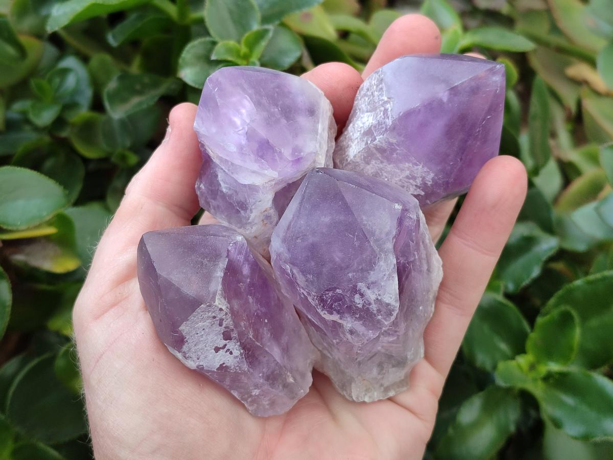 Polished Jacaranda Amethyst Crystals x 12 From Mumbwa, Zambia - Toprock Gemstones and Minerals 