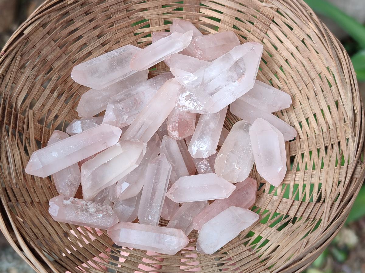 Natural Mini Double Terminated Red Hematoid Quartz Crystals x 95 From Madagascar