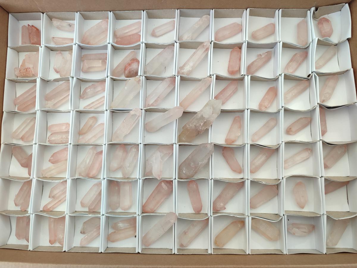 Natural Mini Double Terminated Red Hematoid Quartz Crystals x 95 From Madagascar