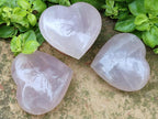 Polished Rose Quartz Hearts x 6 From Madagascar