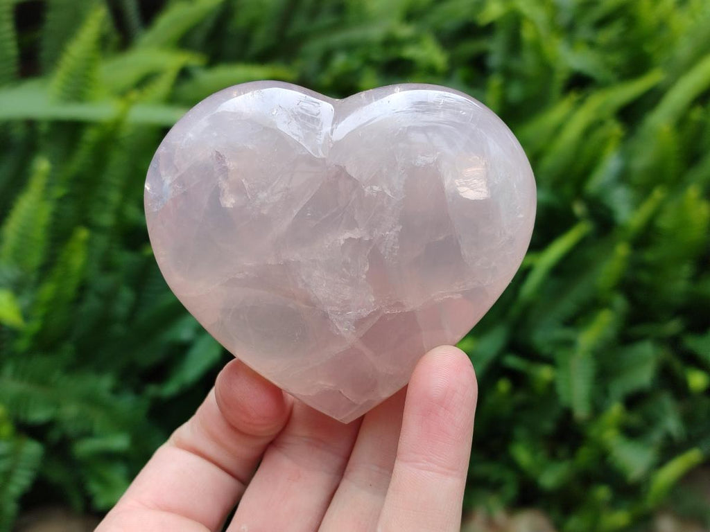 Polished Rose Quartz Hearts x 6 From Madagascar