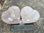 Polished Rose Quartz Hearts x 6 From Madagascar
