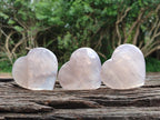 Polished Rose Quartz Hearts x 6 From Madagascar