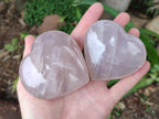 Polished Rose Quartz Hearts x 6 From Madagascar